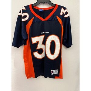 Vintage Champion Denver Broncos Terrell Davis 30 Jersey Mens 40 Navy Orange USA